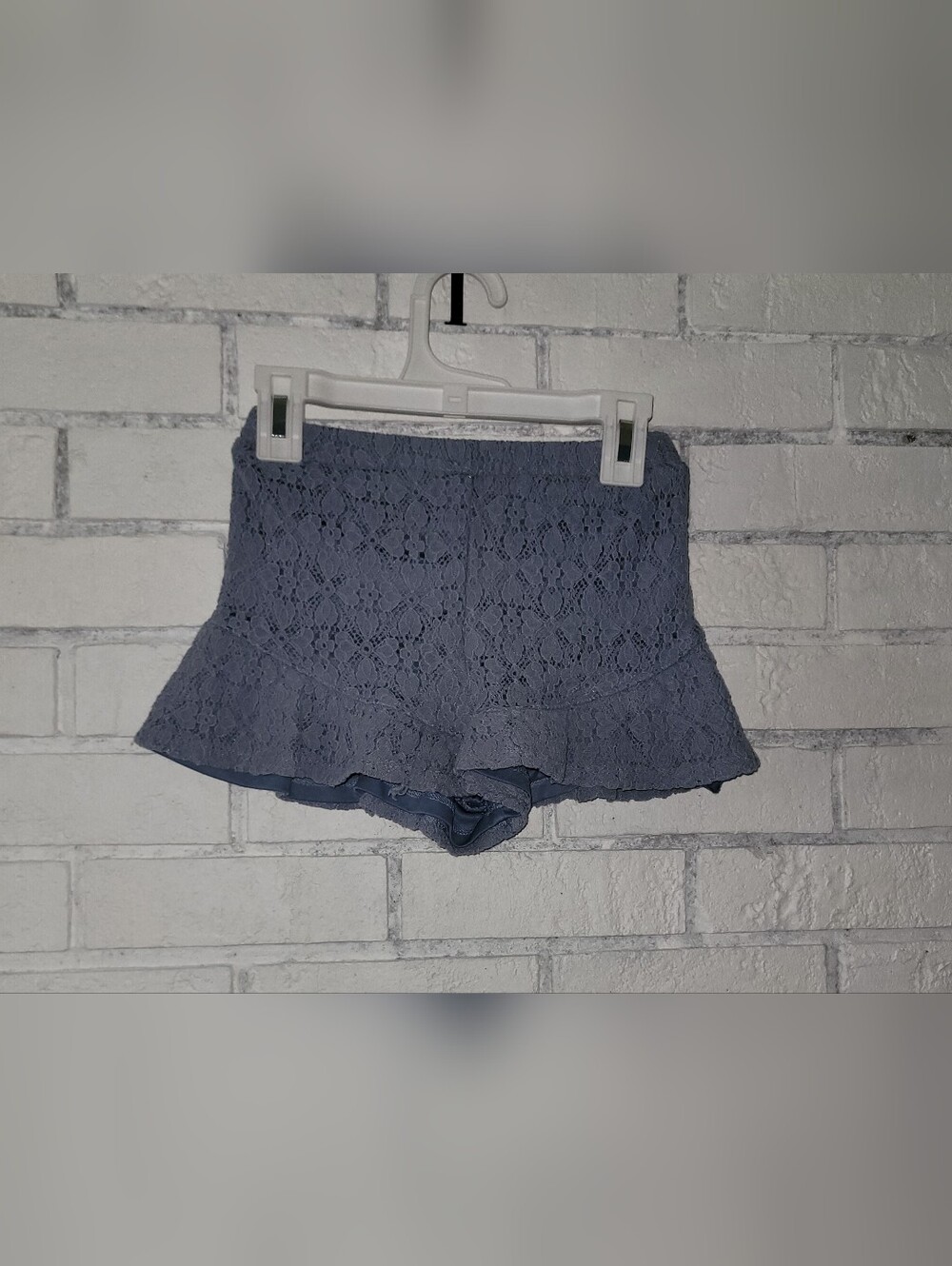 Art Class Girls Dusty Blue Floral Lace Ruffle Shorts - Size S (6/6X) - Picture 1 of 7
